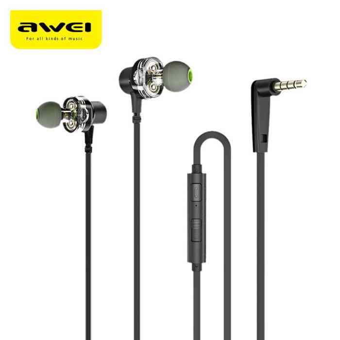 Awei Z1 Dual Driver 3.5mm Wired Sports Earphone